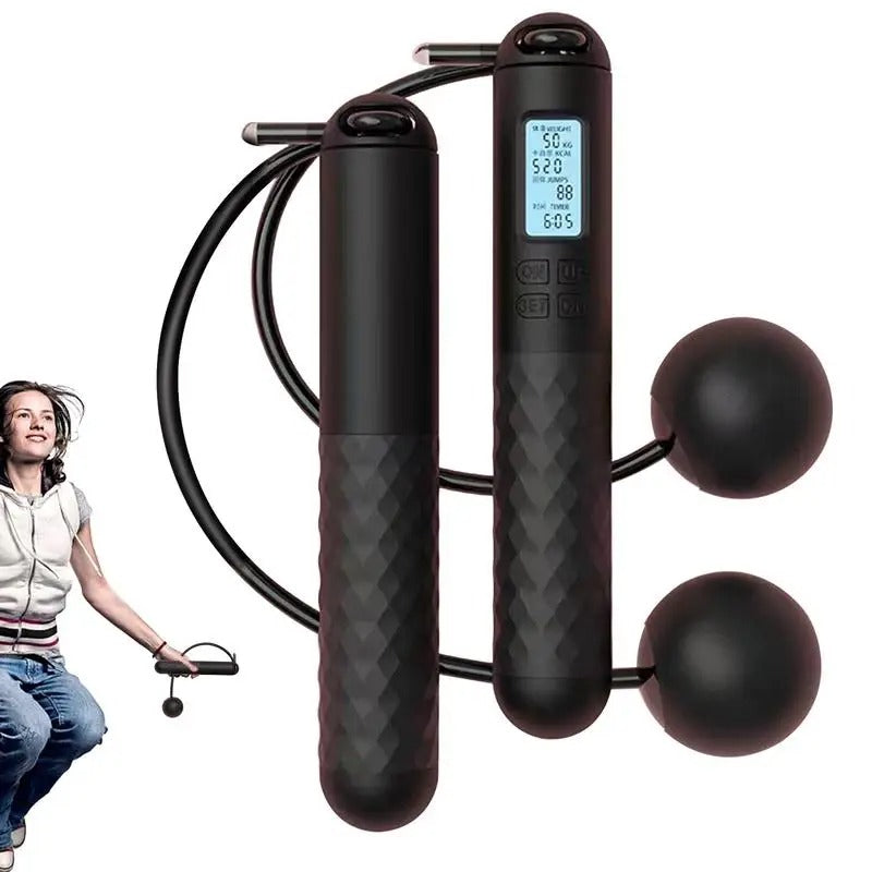 Weighted Cordless Jump Rope with Counter | Ergonomic, Tangle-Free Design for Home Workouts and Cardio Training