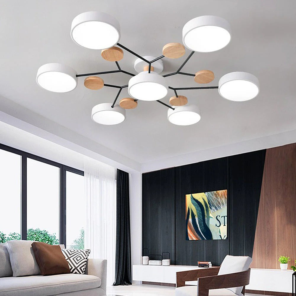 Contemporary Round Iron LED Chandelier | Energy-Efficient. Stylish Lighting for Living Rooms. Dining Areas & Entryways