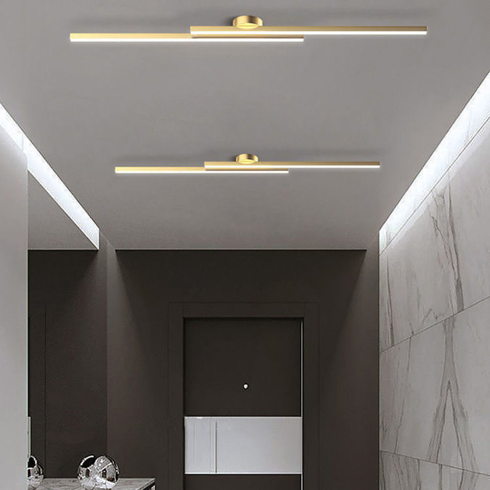 Modern Aluminium Semi Flush Mount LED Ceiling Light | Minimalist Design for Living Room. Bedroom & Hallway