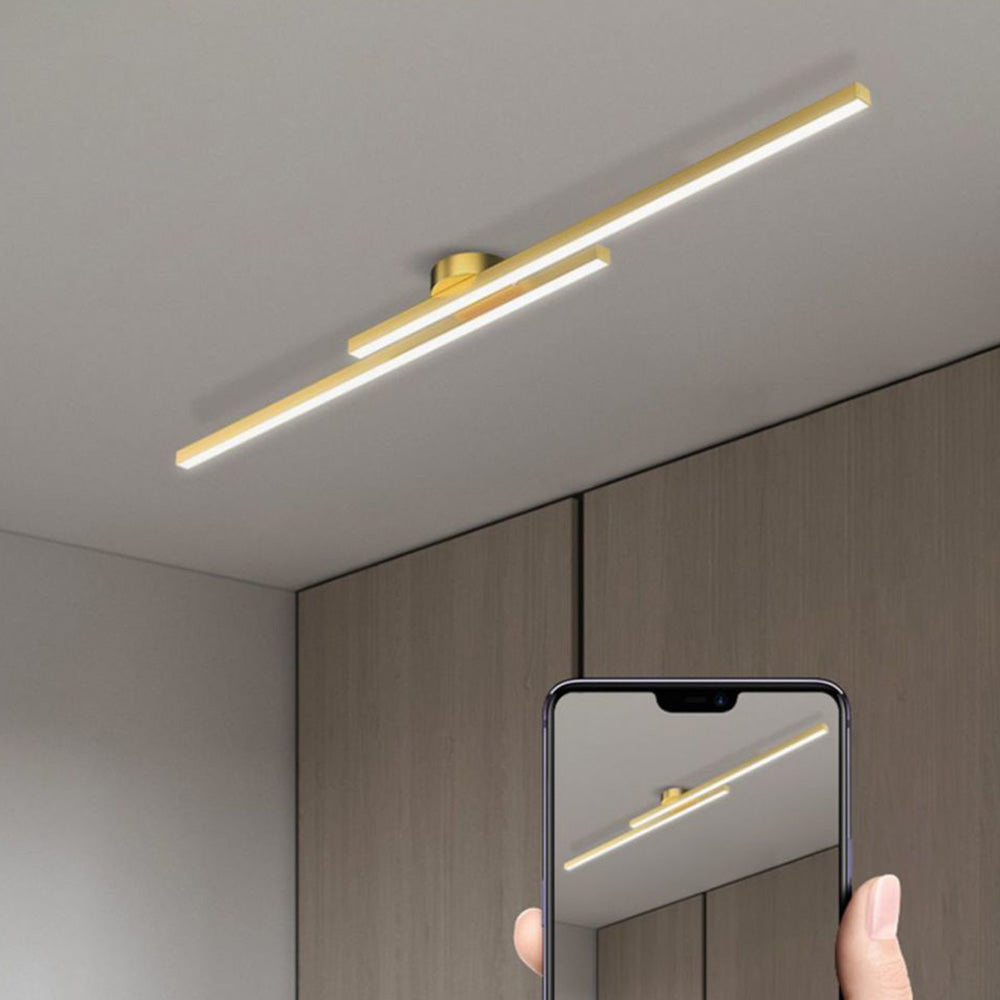 Modern Aluminium Semi Flush Mount LED Ceiling Light | Minimalist Design for Living Room. Bedroom & Hallway