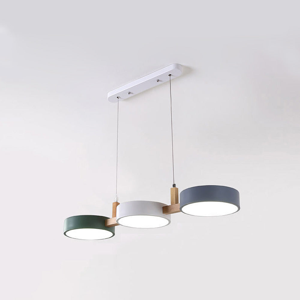 Metal Multi Light Nordic Flush Ceiling Light | Durable Iron & Wood Design for Kitchen and Dining Room