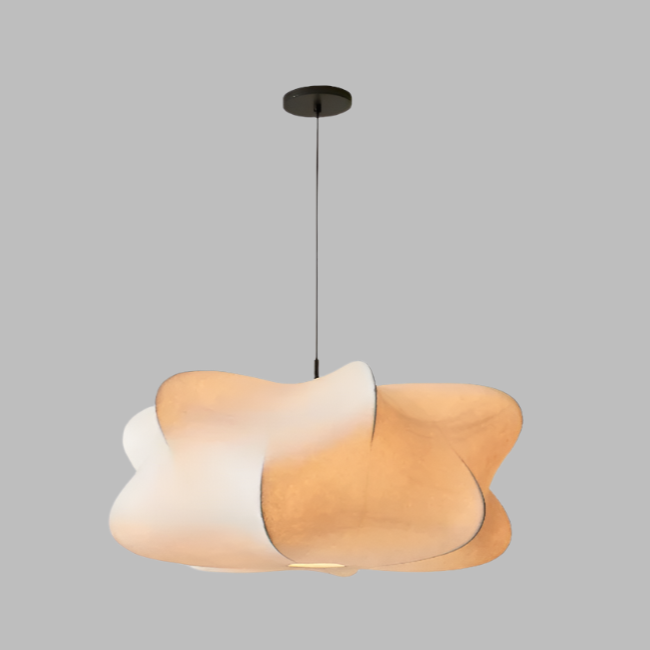 Natural Linen and Silk Wabi-Sabi Pendant Light – Statement Ceiling Lamp for Minimalist Homes