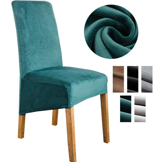 Stretch Velvet XL Size Dining Chair Covers x4 | Soft. Stretchable & Non-Slip for Home Dining Room Decoration
