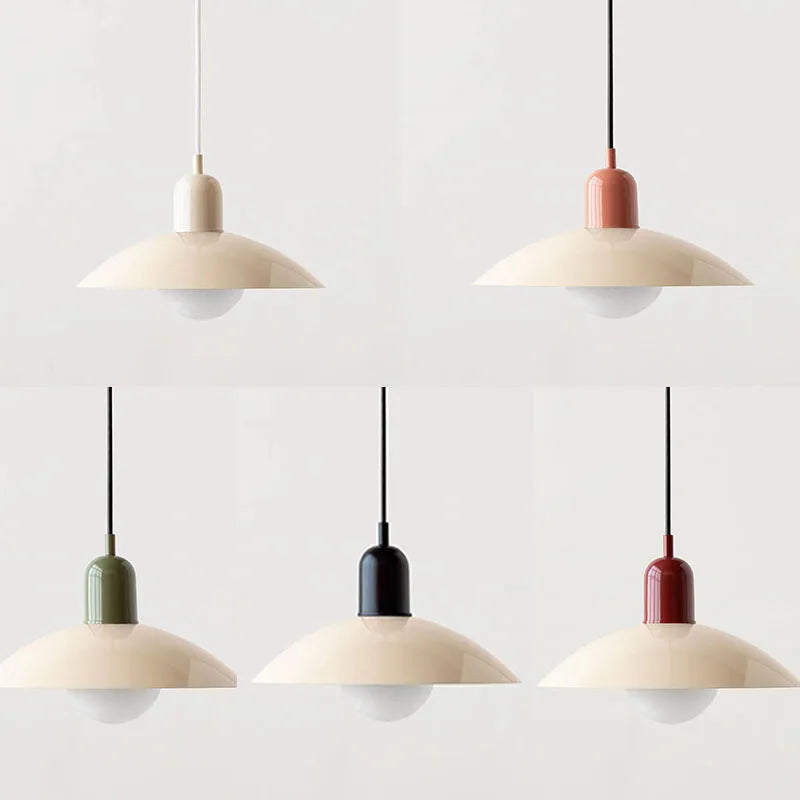 LED Bauhaus Pendant Light Fixture - Colorful Macaron Design for Kitchen, Dining Room & Modern Interiors