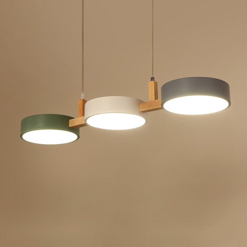 Metal Multi Light Nordic Flush Ceiling Light | Durable Iron & Wood Design for Kitchen and Dining Room