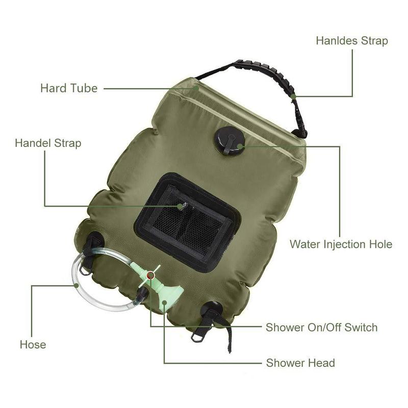 Portable Solar Shower Bag for Camping Van and Tents