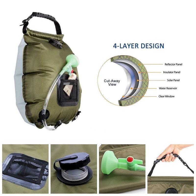 Portable Solar Shower Bag for Camping Van and Tents