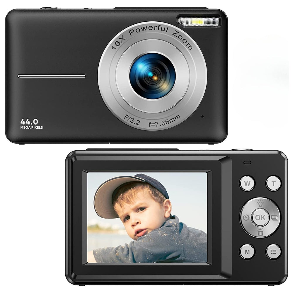 Portable Digital Camera 1080P 44MP with 16X Zoom β Compact Vlogging Camera with LCD Screen, Rechargeable, Perfect for Teens and Students
