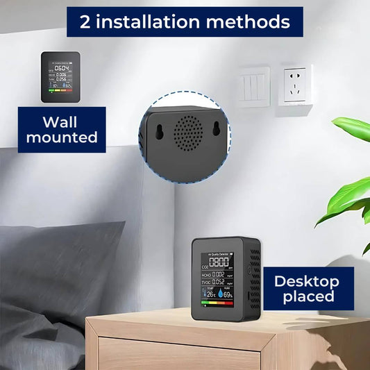 CO2 Carbon Dioxide Monitor - Air Quality Detector with Real-Time Alerts for Home and Office Air Quality Monitoring