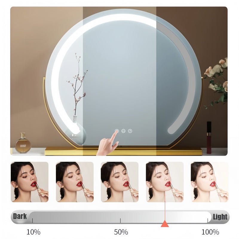 LED Touch Control Vanity Mirror | 360° Rotatable. Dimmable Light & Ideal for Daily Makeup and Skincare Applications