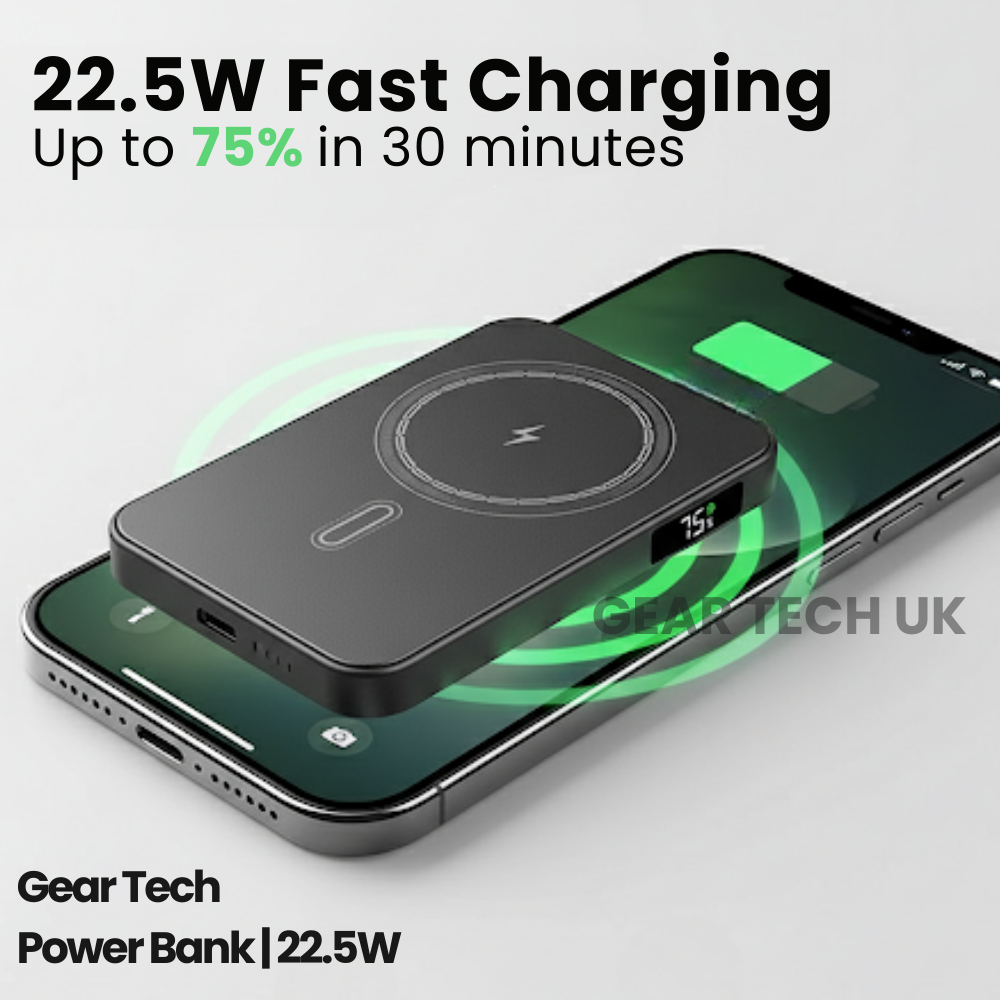 Portable Power Bank 50000mAh Magnetic Wireless Charger – PD 22.5W Fast Charging USB-C Battery Pack for iPhone & Samsung UK