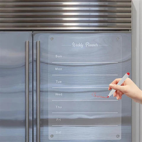 Weekly Planner Magnetic Fridge Organizer | Vibrant Markers, Easy Wipe Clean & Ideal for Home Kitchen Management