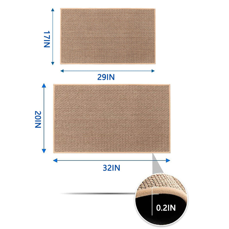 Indoor Entrance Door Mats: Non-Slip , Washable, Natural Coir for Kitchen, Patio, & Doorway - All Sizes