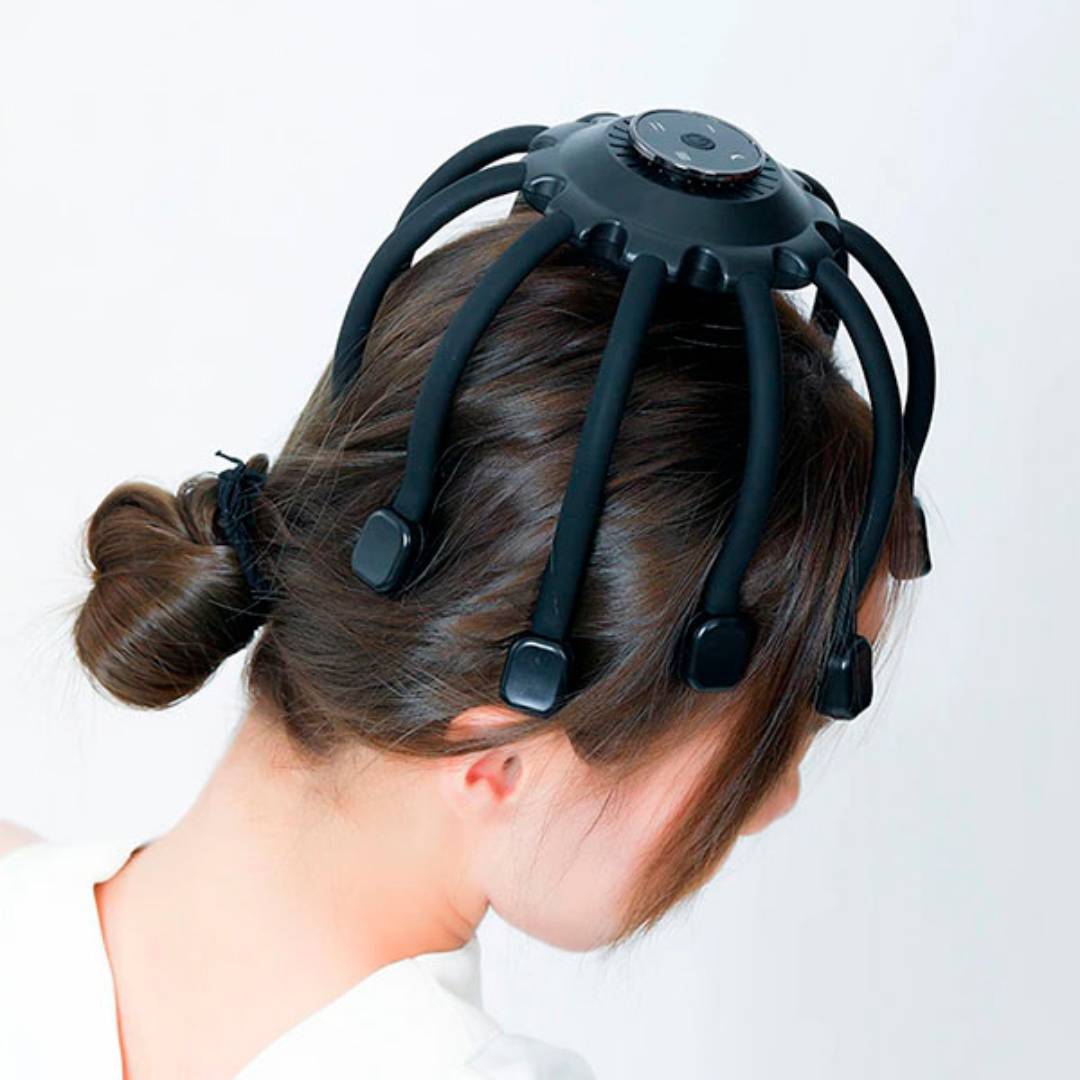 Smart Electric Octopus Head Massager Machine for Scalp Massage, Stress Relief, Improved Sleep & Multi-Directional Vibration