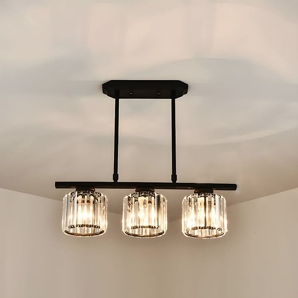 Modern Art Deco Glass Kitchen Island Lamps | Adjustable Height. 3-4 Lights & Ideal for Dining Room and Kitchen Lighting