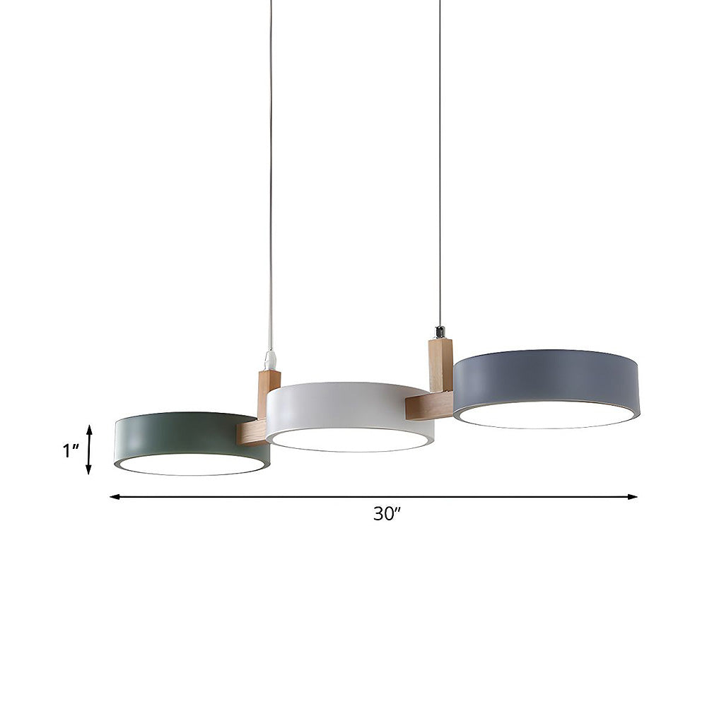 Metal Multi Light Nordic Flush Ceiling Light | Durable Iron & Wood Design for Kitchen and Dining Room