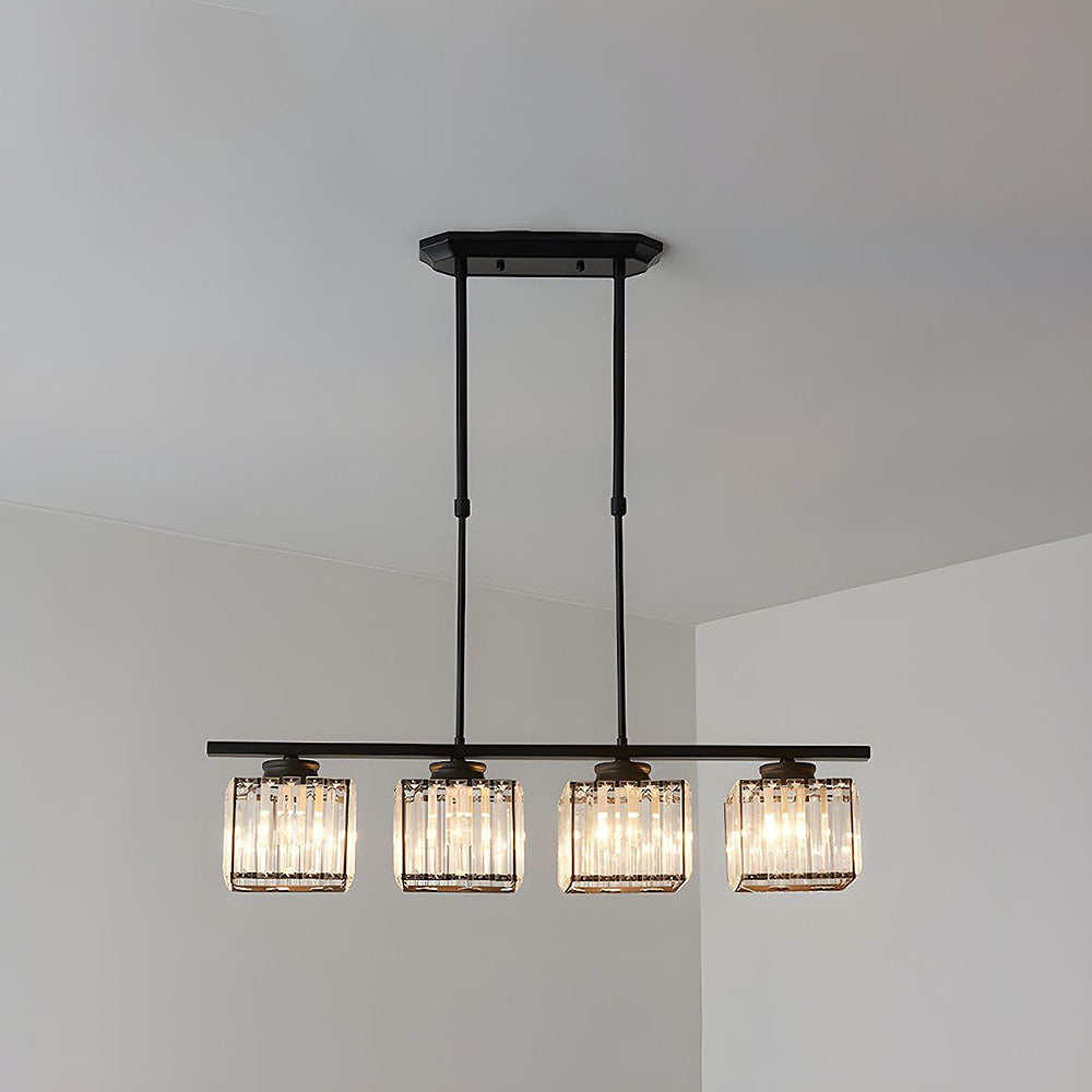 Modern Art Deco Glass Kitchen Island Lamps | Adjustable Height. 3-4 Lights & Ideal for Dining Room and Kitchen Lighting