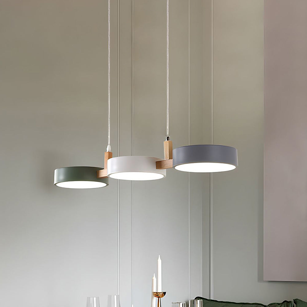 Metal Multi Light Nordic Flush Ceiling Light | Durable Iron & Wood Design for Kitchen and Dining Room