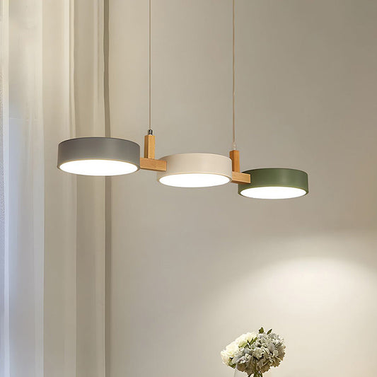 Metal Multi Light Nordic Flush Ceiling Light | Durable Iron & Wood Design for Kitchen and Dining Room