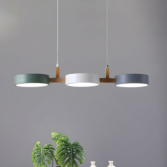 Metal Multi Light Nordic Flush Ceiling Light | Durable Iron & Wood Design for Kitchen and Dining Room