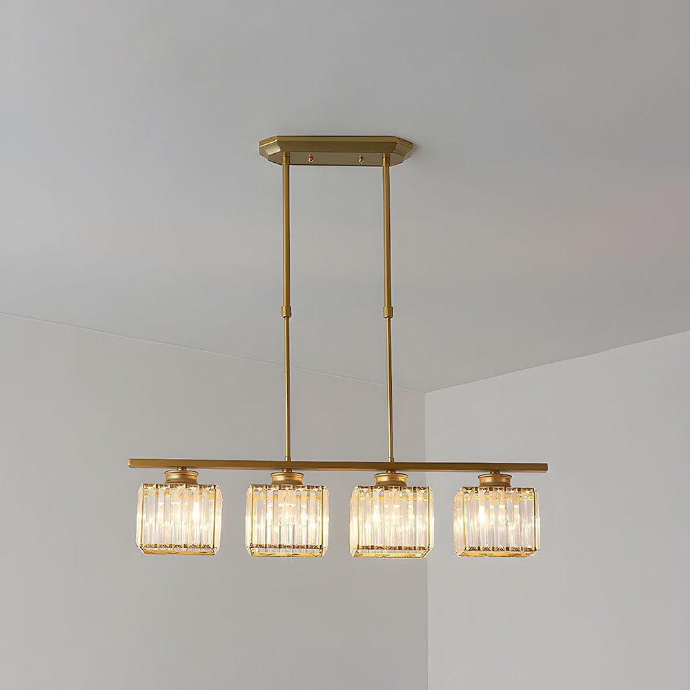 Modern Art Deco Glass Kitchen Island Lamps | Adjustable Height. 3-4 Lights & Ideal for Dining Room and Kitchen Lighting