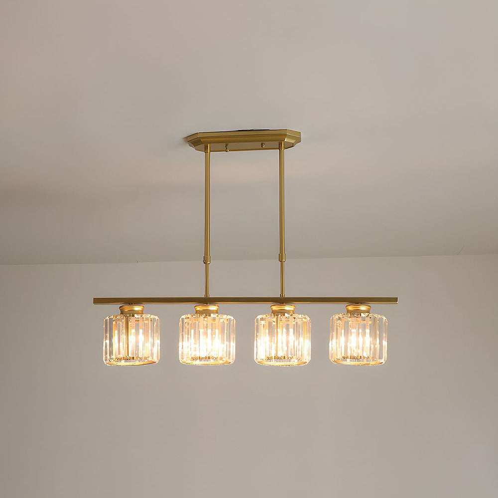 Modern Art Deco Glass Kitchen Island Lamps | Adjustable Height. 3-4 Lights & Ideal for Dining Room and Kitchen Lighting