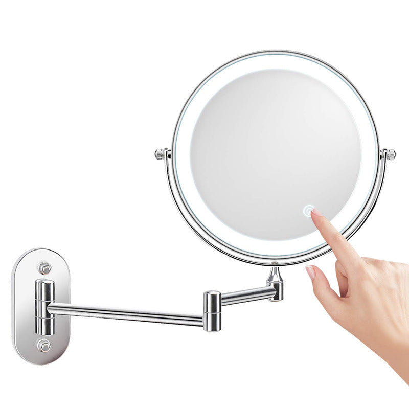 Rechargeable Wall Mounted Shaving Mirror | 360° Rotation. 1X/10X Magnification & Adjustable LED Lighting for Bathroom Use