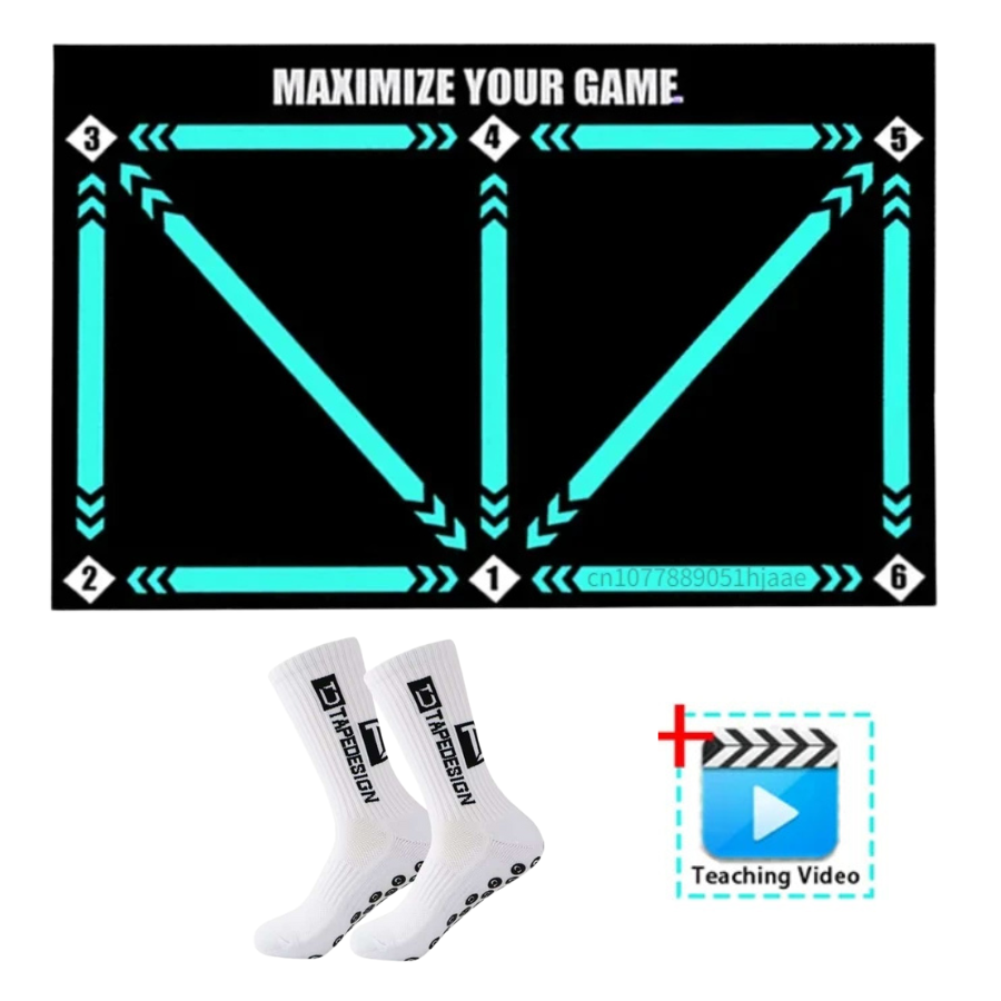 Football Pro Training Mat | Anti-Slip, 2x2m Space & Video Program for Skill Enhancement and Home Training