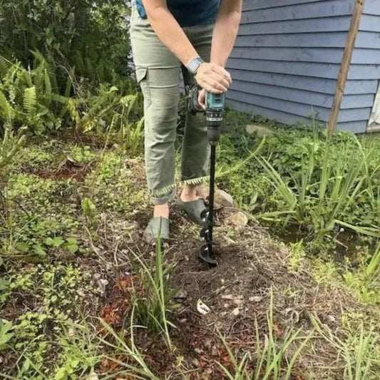 SoilBuster Garden Auger Drill Bit - 3-Inch Heavy-Duty Spiral Tool for Planting Bulbs, Flowers, and Vegetables