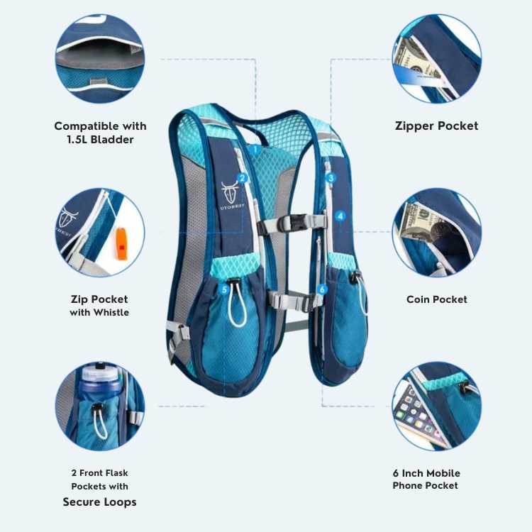 Hydration Running Vest for Trail Running - Lightweight, Adjustable, and Comfortable Backpack for Outdoor Sports and Long Distance Races