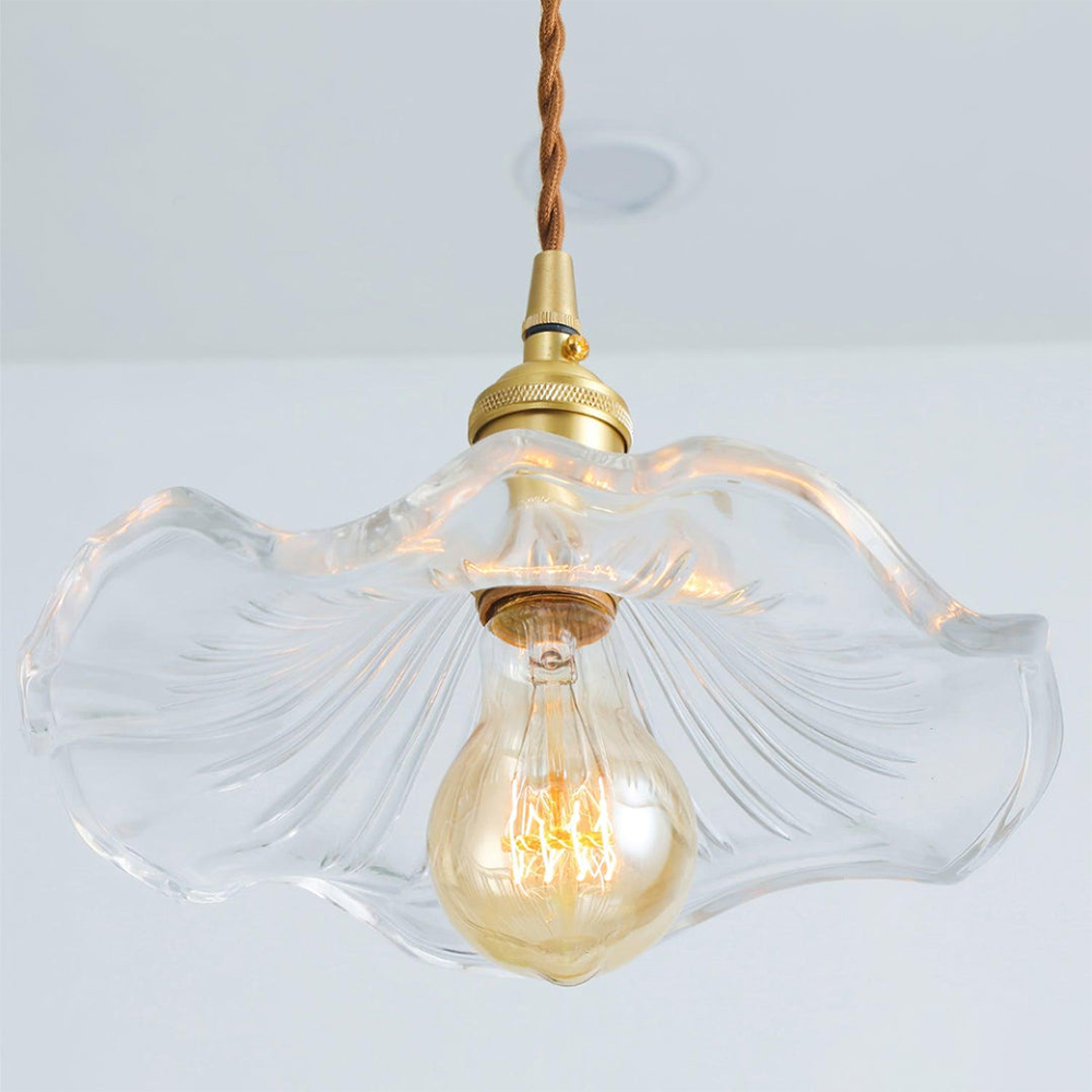 Stylish Hibiscus Flower Lamp – Elegant Glass Pendant Light for Modern Interiors