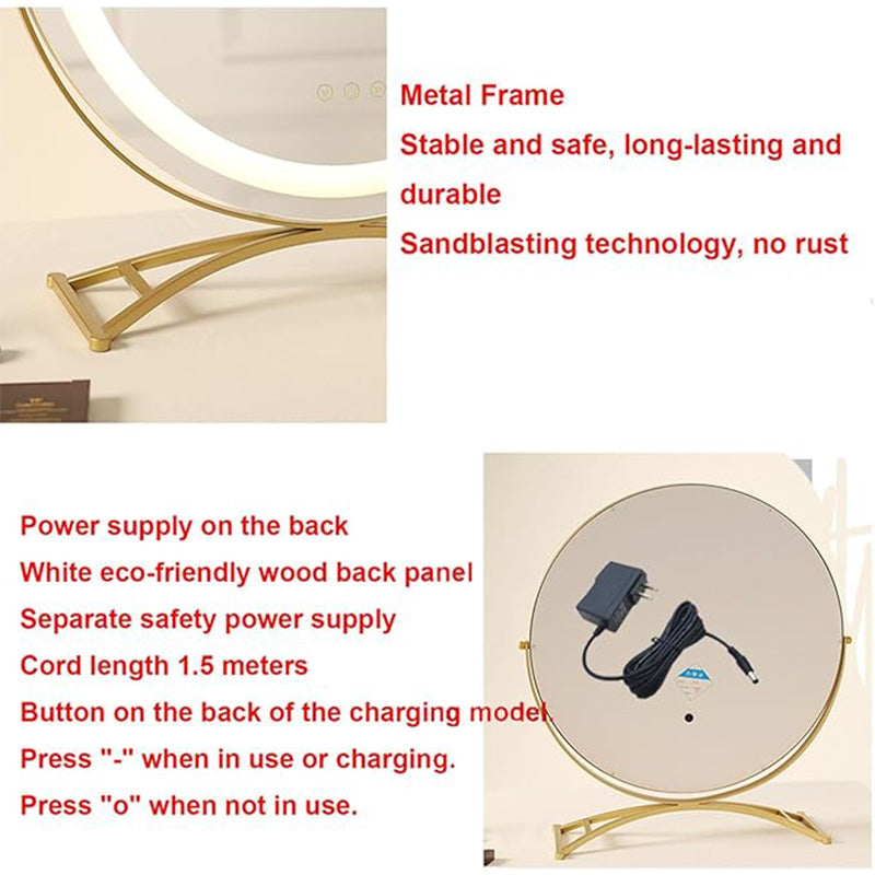 Dimmable LED Makeup Mirror | 360° Rotation. Touch Control & 3 Light Modes for Perfect Makeup Application