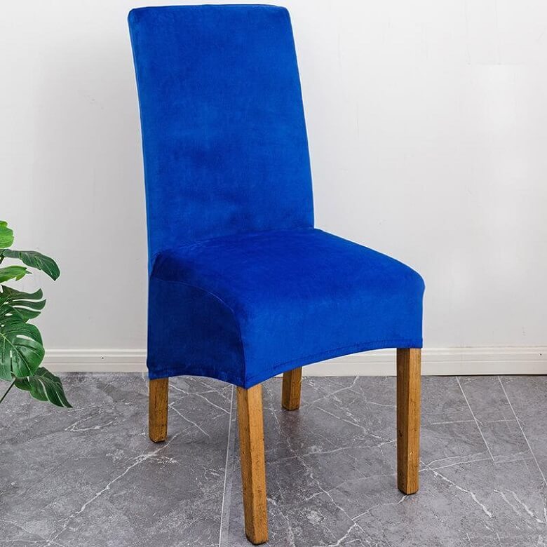 Stretch Velvet XL Size Dining Chair Covers x4 | Soft. Stretchable & Non-Slip for Home Dining Room Decoration