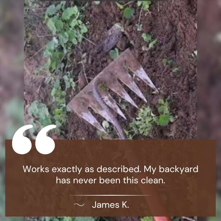 Steel Garden Rake with Durable Steel Tines for Lawn Care and Yard Maintenance