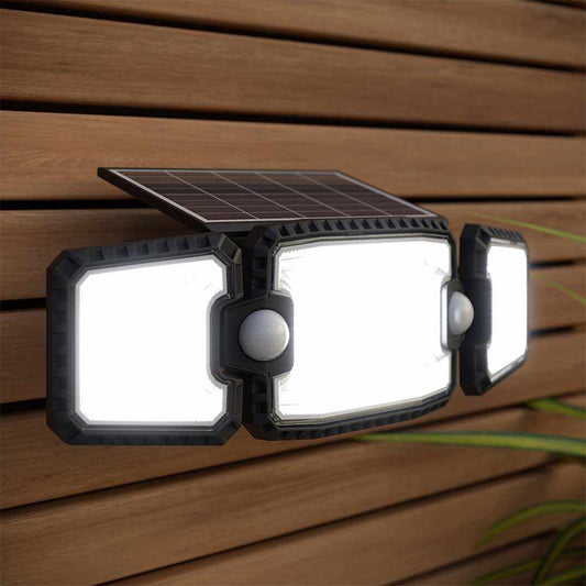 Solar Powered Outdoor Dover PIR Light - Dual Flood Light with Motion Sensor