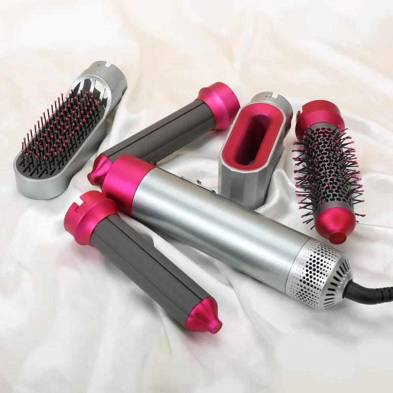 5-in-1 Hair Styler | Auto Curler, Blow Dryer & Flat Brush for All Hair Types at Home