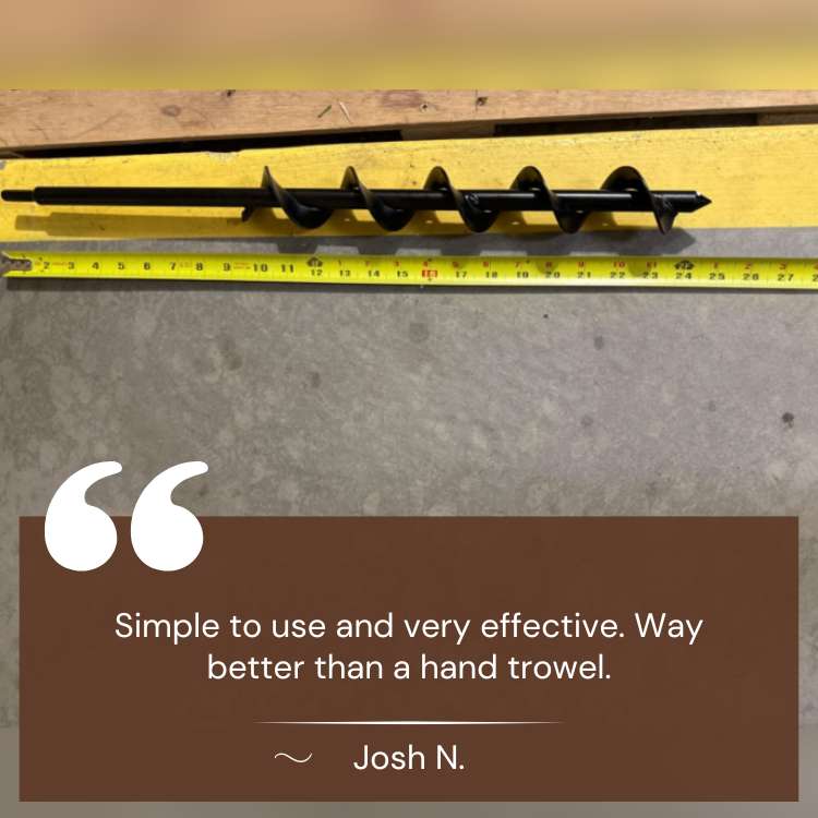 SoilBuster Garden Auger Drill Bit - 3-Inch Heavy-Duty Spiral Tool for Planting Bulbs, Flowers, and Vegetables