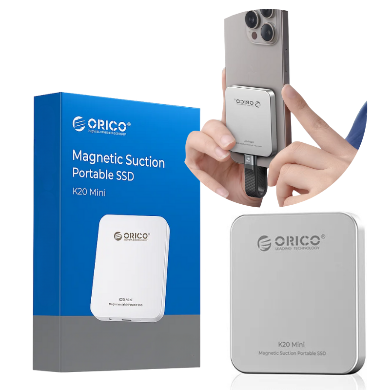 Magnetic Portable SSD 1TB/2TB – Ultra-Fast 2000MB/s Portable External Hard Drive for iPhone 15/16 ProRes, Laptop & PC