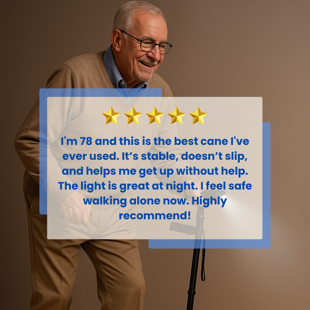 Walking Cane | Ergonomic, Lightweight Design for Seniors & Mobility Support