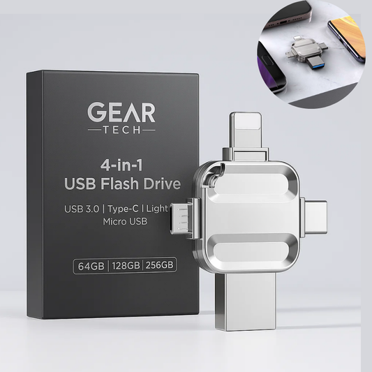 Memory Stick for Photos & Videos 64GB, 128GB, 256GB USB 3.0 Flash Drive with Type-C, Lightning & Micro USB – Best External Storage for iPhone & Android UK