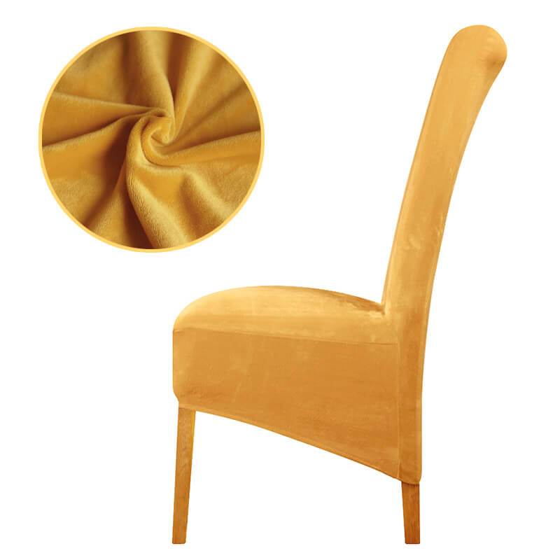Stretch Velvet XL Size Dining Chair Covers x4 | Soft. Stretchable & Non-Slip for Home Dining Room Decoration