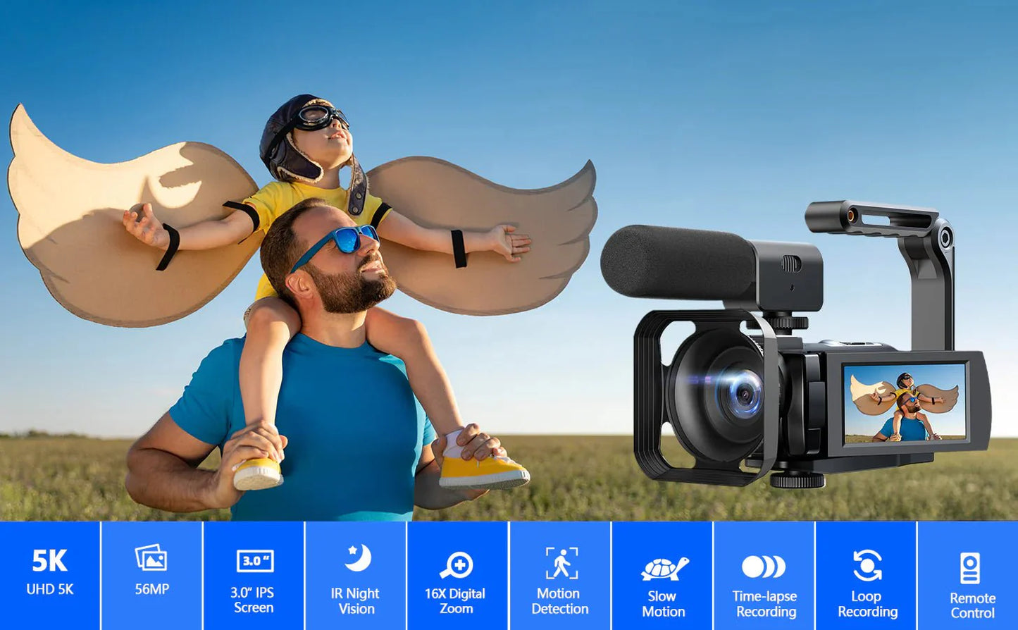 5K UHD Camcorder Video Camera | Night Vision, Anti-Shake Best Digital Camcorder for Sports