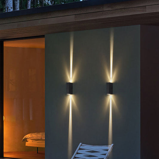 LED Waterproof Outdoor Wall Sconce | Modern Rectangular Design. Energy-Efficient 600-1000 Lumens for Patios & Gardens