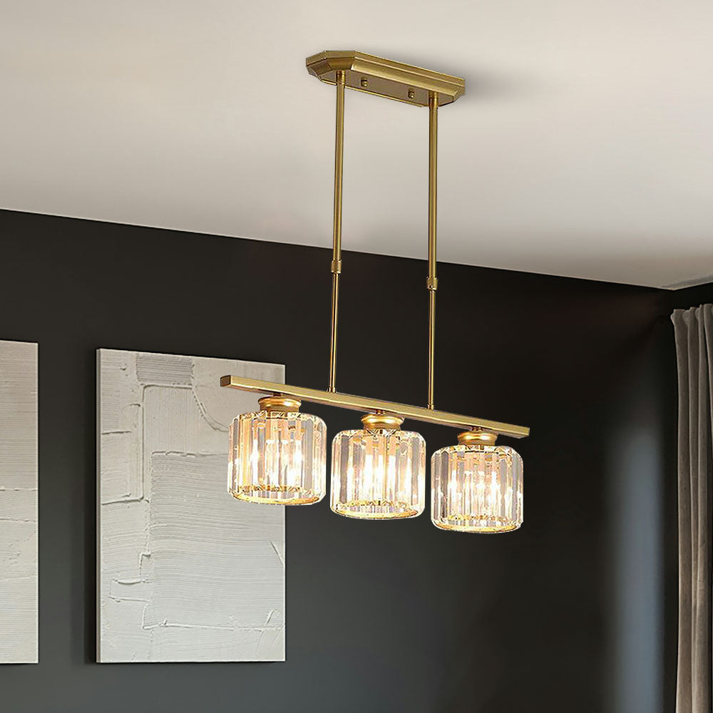 Modern Art Deco Glass Kitchen Island Lamps | Adjustable Height. 3-4 Lights & Ideal for Dining Room and Kitchen Lighting