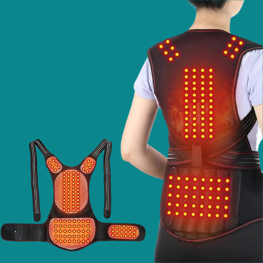 Self-Heating Back Support Brace | Adjustable Heated Posture Corrector for Back Pain Relief & Improved Posture