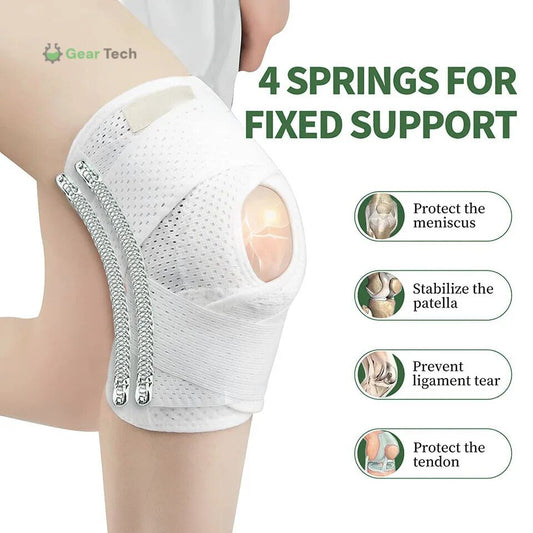 Knee Pads for Pain Relief | Support Compression Springs & Adjustable Tension Strap for Stability and Joint Protection