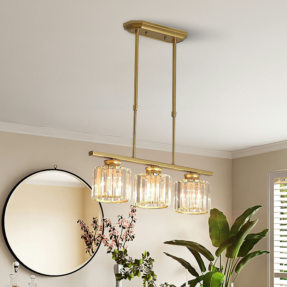 Modern Art Deco Glass Kitchen Island Lamps | Adjustable Height. 3-4 Lights & Ideal for Dining Room and Kitchen Lighting