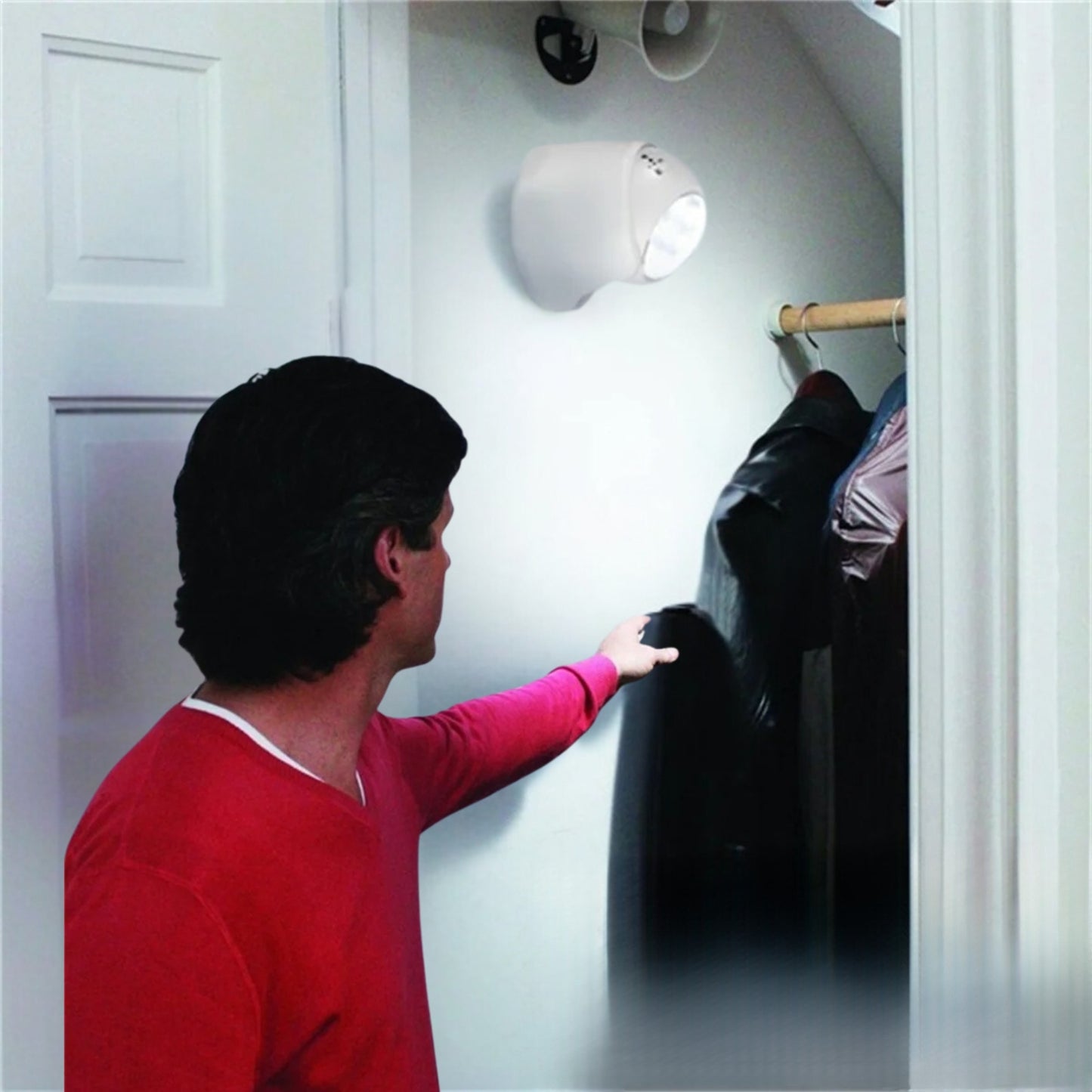 Wireless Battery Powered External Security Lights – Motion Sensor LED Spotlight for Home, Garden, and Wall Illumination