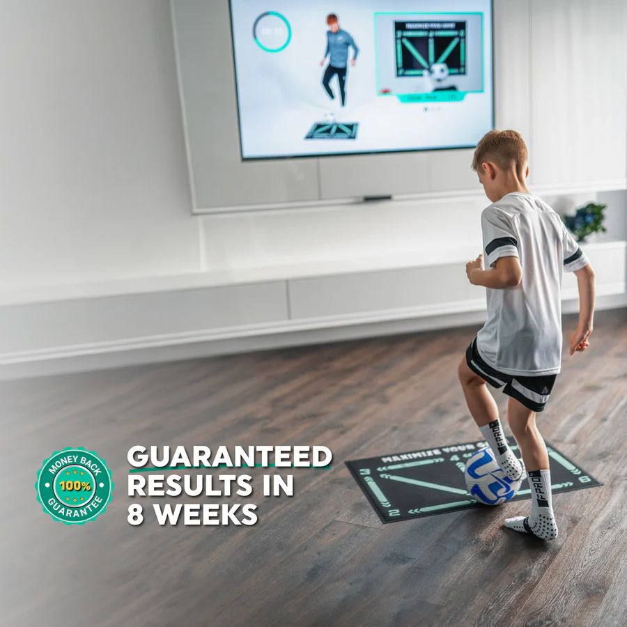 Football Pro Training Mat | Anti-Slip, 2x2m Space & Video Program for Skill Enhancement and Home Training