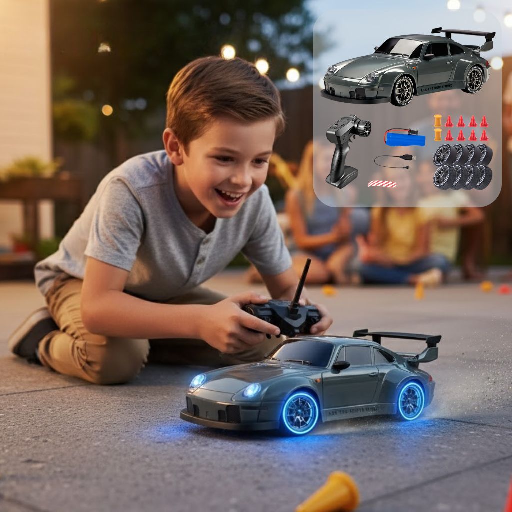 1:24 RC Drift Car | 4WD, LED Wheels & USB Rechargeable for Indoor and Outdoor Racing Fun